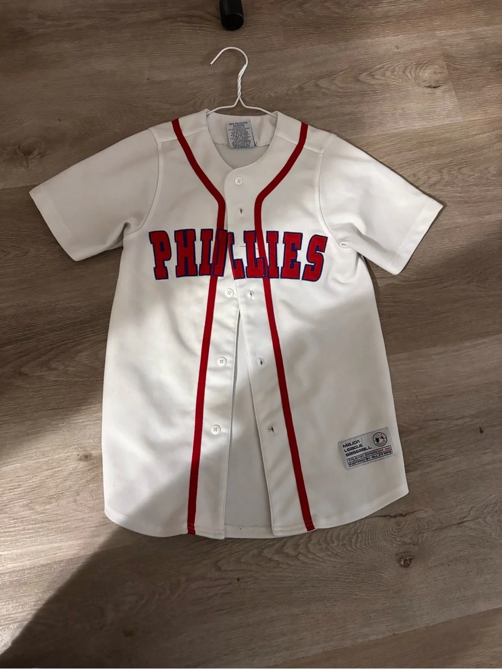 PHILLIES Kids White & Red Baseball Jersey